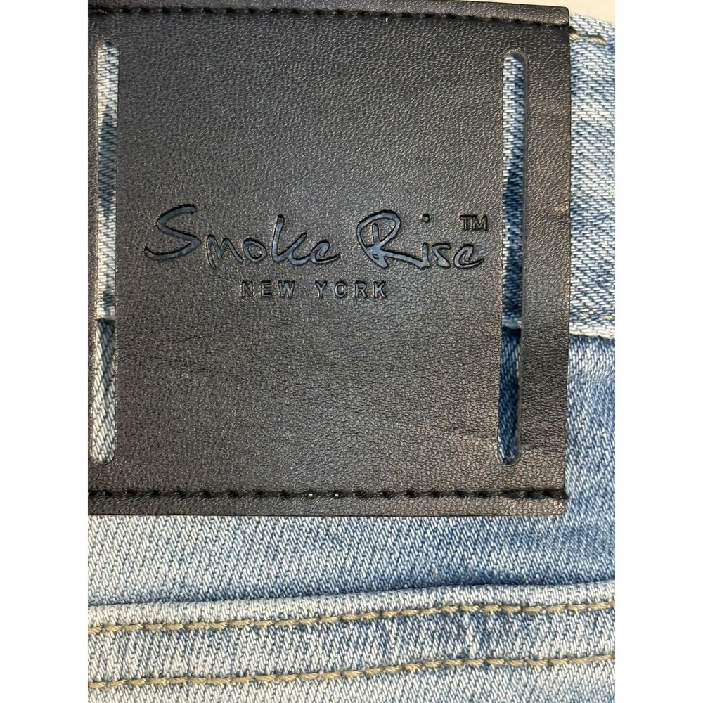 NWT Smoke Rise Jeans Men's 38x32 Light Wash Slim Distressed Y2K Grunge - Picture 6 of 6